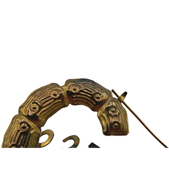 Chunky Princess Earrings Bamboo Thick Heart Shaped Hoop Dangle Fashion 2.5x3" - Picture 6 of 10